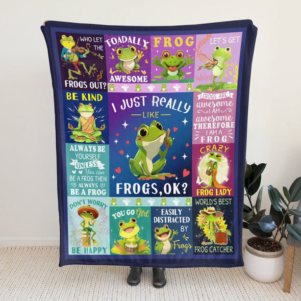 Frog Pattern Blanket Fleece Throw Blanket Super Soft Warm Gifts for Baby Girls Boys Kids Mom Grandma Room Decor