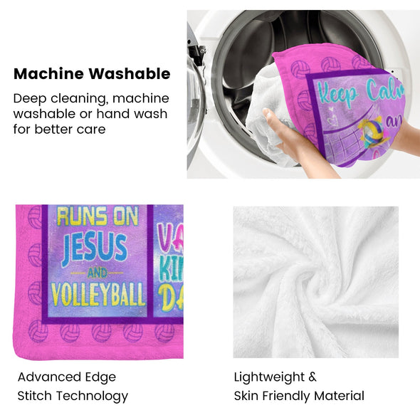 Volleyball Pattern Blanket Fleece Throw Blanket Super Soft Warm Gifts for Baby Girls Boys Kids Mom Grandma Room Decor