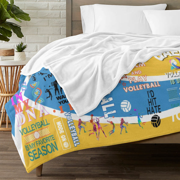 Volleyball Pattern Blanket Fleece Throw Blanket Super Soft Warm Gifts for Baby Girls Boys Kids Mom Grandma Room Decor