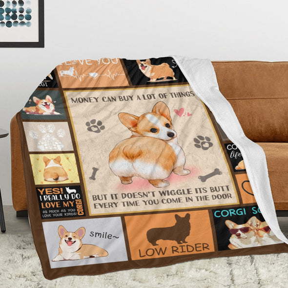 Corgi Blanket Fleece Throw Blanket Super Soft Warm Gifts for Baby Girls Boys Kids Mom Grandma Room Decor