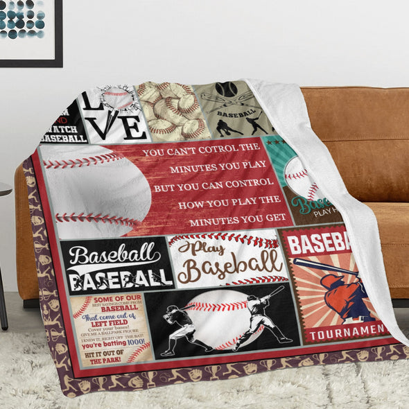 Baseball Pattern Blanket Fleece Throw Blanket Super Soft Warm Gifts for Baby Girls Boys Kids Mom Grandma Room Decor