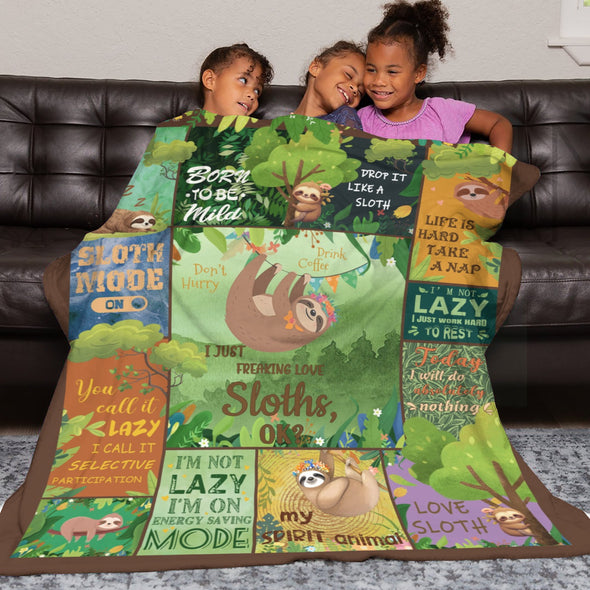 Sloth Blanket Gifts for Women Girls, Cozy Soft Sloths Throw Blanket for Men Kids Boys Christmas Birthday