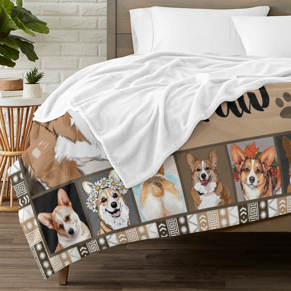 Corgi Blanket Fleece Throw Blanket Super Soft Warm Gifts for Baby Girls Boys Kids Mom Grandma Room Decor