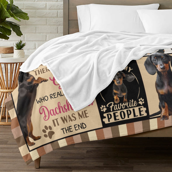 Dachshund Pattern Blanket Fleece Throw Blanket Super Soft Warm Gifts for Baby Girls Boys Kids Mom Grandma Room Decor
