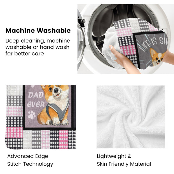 Corgi Blanket Fleece Throw Blanket Super Soft Warm Gifts for Baby Girls Boys Kids Mom Grandma Room Decor