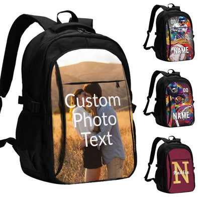 Custom Backpack with Name Personalized Travel Bags Customize for Adults Men Women Camping Casual