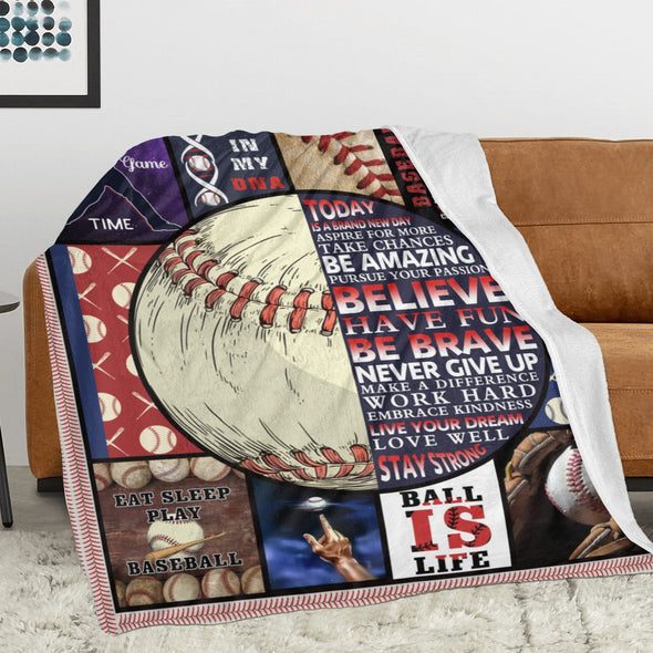 Baseball Pattern Blanket Fleece Throw Blanket Super Soft Warm Gifts for Baby Girls Boys Kids Mom Grandma Room Decor