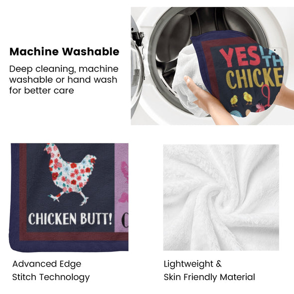 Chicken Pattern Blanket Fleece Throw Blanket Super Soft Warm Gifts for Baby Girls Boys Kids Mom Grandma Room Decor