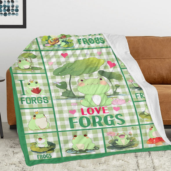 Frog Pattern Blanket Fleece Throw Blanket Super Soft Warm Gifts for Baby Girls Boys Kids Mom Grandma Room Decor