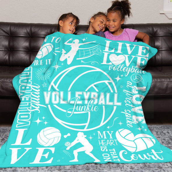 Volleyball Pattern Blanket Fleece Throw Blanket Super Soft Warm Gifts for Baby Girls Boys Kids Mom Grandma Room Decor