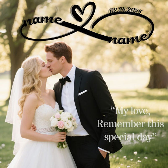 Personalized Wedding Gifts for the Couple Custom Metal Infinity Wall Art Sign Decor with Name and Date Anniversary Valentines Day Gifts