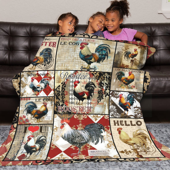 Chicken Pattern Blanket Fleece Throw Blanket Super Soft Warm Gifts for Baby Girls Boys Kids Mom Grandma Room Decor
