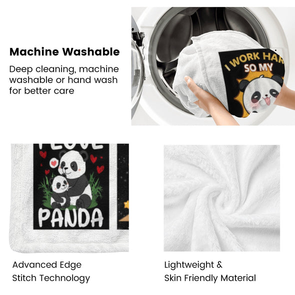 Panda Pattern Blanket Fleece Throw Blanket Super Soft Warm Gifts for Baby Girls Boys Kids Mom Grandma Room Decor