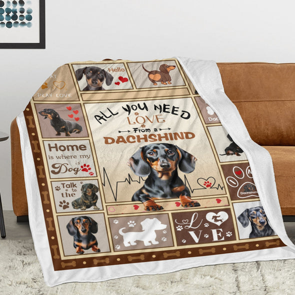 Dachshund Pattern Blanket Fleece Throw Blanket Super Soft Warm Gifts for Baby Girls Boys Kids Mom Grandma Room Decor
