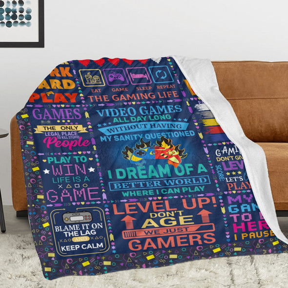 Gamer Blanket Fleece Throw Blanket Super Soft Warm Gifts for Baby Girls Boys Kids Mom Grandma Room Decor