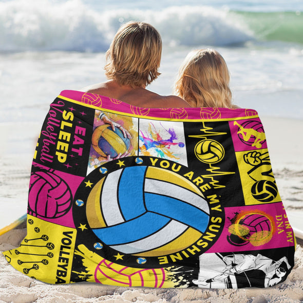 Volleyball Pattern Blanket Fleece Throw Blanket Super Soft Warm Gifts for Baby Girls Boys Kids Mom Grandma Room Decor