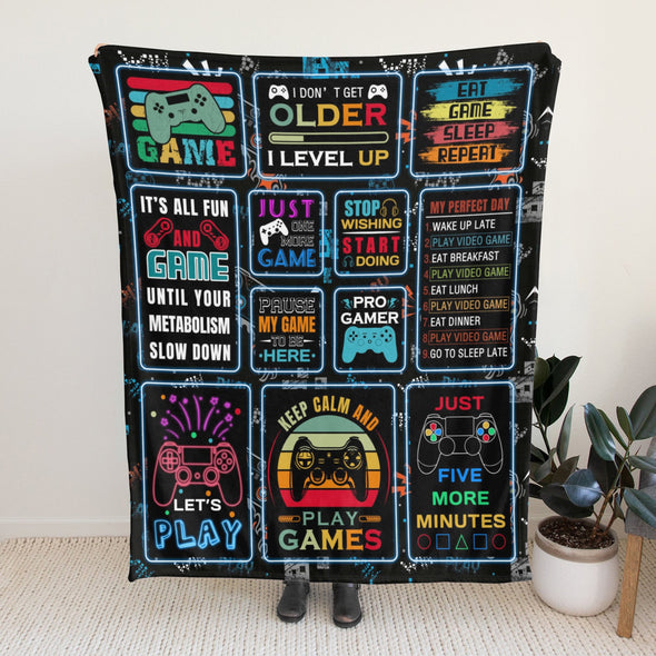 Gamer Blanket Fleece Throw Blanket Super Soft Warm Gifts for Baby Girls Boys Kids Mom Grandma Room Decor