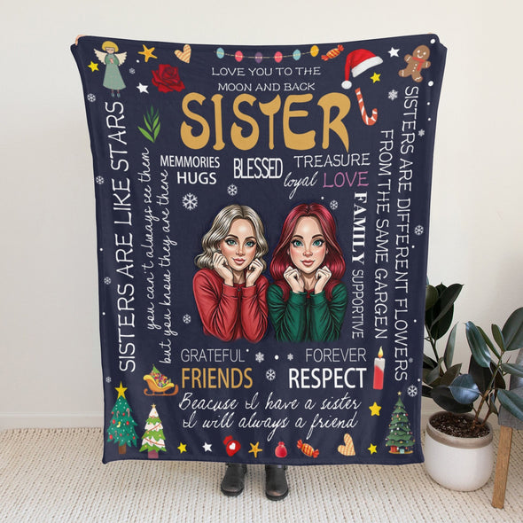 Sister Blanket Gifts, Throw Blankets Gift for Mothers Day, Christmas, Happy Birthday Gifts, Sisters Graduation Gifts Ideas for Women