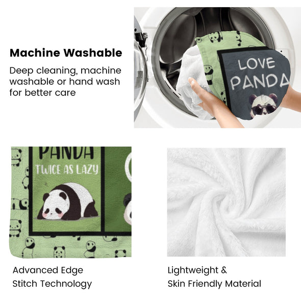 Panda Pattern Blanket Fleece Throw Blanket Super Soft Warm Gifts for Baby Girls Boys Kids Mom Grandma Room Decor