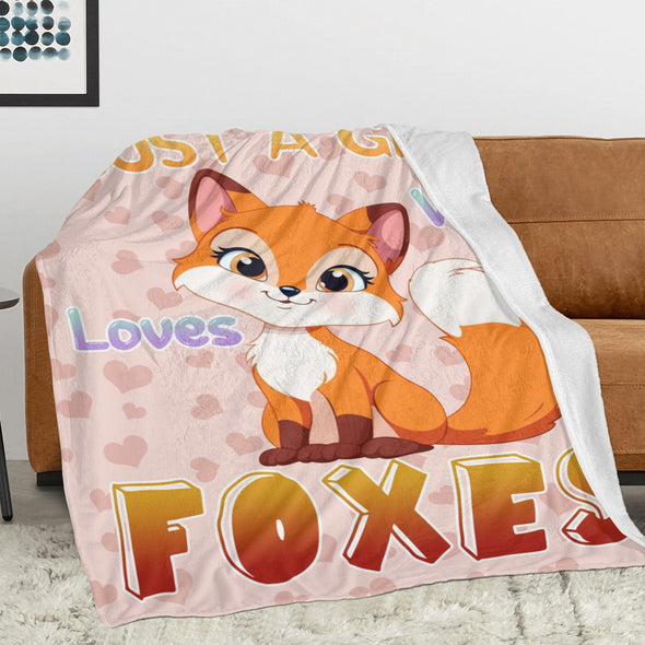 Fox Pattern Blanket Fleece Throw Blanket Super Soft Warm Gifts for Baby Girls Boys Kids Mom Grandma Room Decor