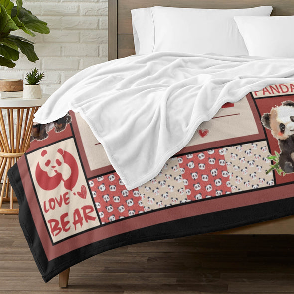 Panda Pattern Blanket Fleece Throw Blanket Super Soft Warm Gifts for Baby Girls Boys Kids Mom Grandma Room Decor