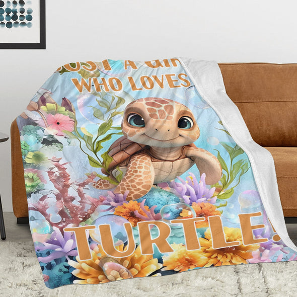 Turtle Pattern Blanket Fleece Throw Blanket Super Soft Warm Gifts for Baby Girls Boys Kids Mom Grandma Room Decor