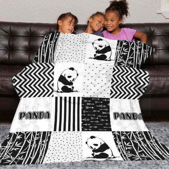 Panda Pattern Blanket Fleece Throw Blanket Super Soft Warm Gifts for Baby Girls Boys Kids Mom Grandma Room Decor
