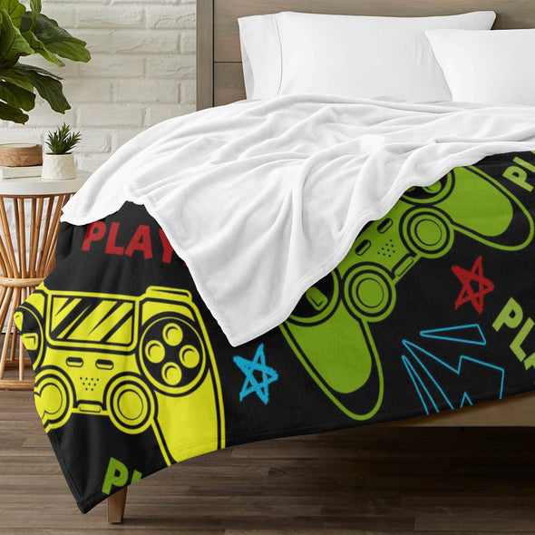 Gamer Blanket Fleece Throw Blanket Super Soft Warm Gifts for Baby Girls Boys Kids Mom Grandma Room Decor