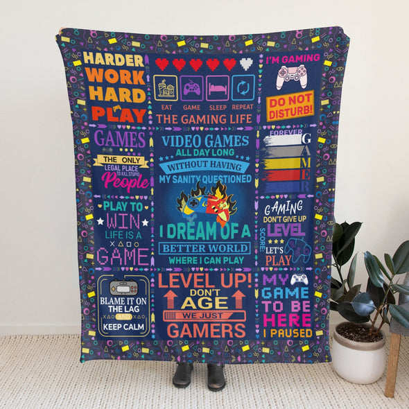 Gamer Blanket Fleece Throw Blanket Super Soft Warm Gifts for Baby Girls Boys Kids Mom Grandma Room Decor