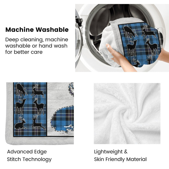 Deer Pattern Blanket Fleece Throw Blanket Super Soft Warm Gifts for Baby Girls Boys Kids Mom Grandma Room Decor