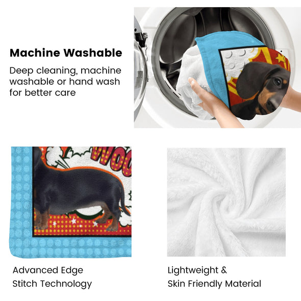 Dachshund Pattern Blanket Fleece Throw Blanket Super Soft Warm Gifts for Baby Girls Boys Kids Mom Grandma Room Decor