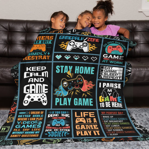 Gamer Blanket Fleece Throw Blanket Super Soft Warm Gifts for Baby Girls Boys Kids Mom Grandma Room Decor