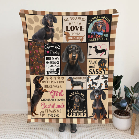 Dachshund Pattern Blanket Fleece Throw Blanket Super Soft Warm Gifts for Baby Girls Boys Kids Mom Grandma Room Decor