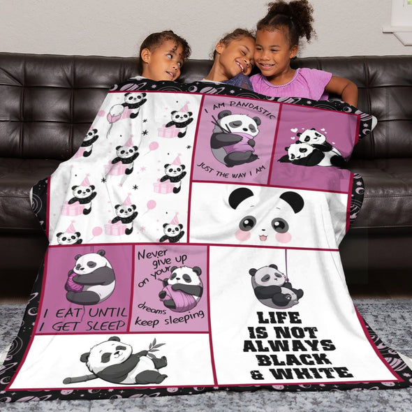 Panda Pattern Blanket Fleece Throw Blanket Super Soft Warm Gifts for Baby Girls Boys Kids Mom Grandma Room Decor