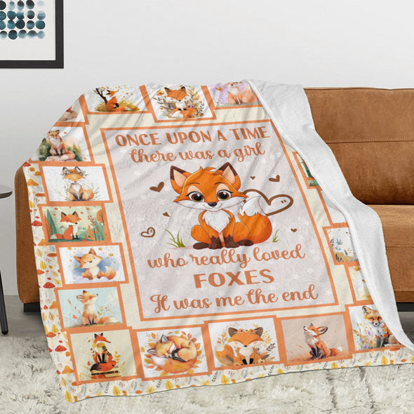 Fox Pattern Blanket Fleece Throw Blanket Super Soft Warm Gifts for Baby Girls Boys Kids Mom Grandma Room Decor