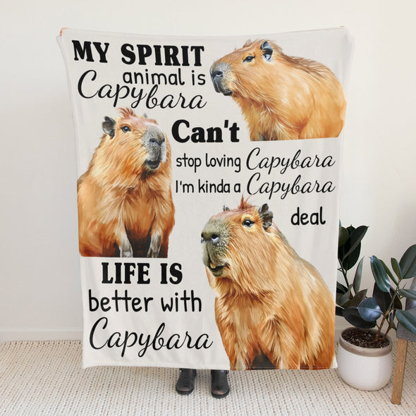 Capybara Pattern Blanket Fleece Throw Blanket Super Soft Warm Gifts for Baby Girls Boys Kids Mom Grandma Room Decor