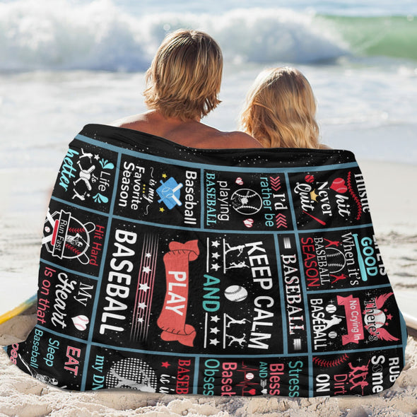 Baseball Pattern Blanket Fleece Throw Blanket Super Soft Warm Gifts for Baby Girls Boys Kids Mom Grandma Room Decor