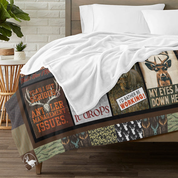 Deer Pattern Blanket Fleece Throw Blanket Super Soft Warm Gifts for Baby Girls Boys Kids Mom Grandma Room Decor