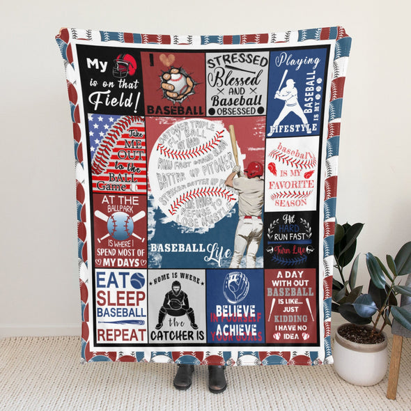 Baseball Pattern Blanket Fleece Throw Blanket Super Soft Warm Gifts for Baby Girls Boys Kids Mom Grandma Room Decor