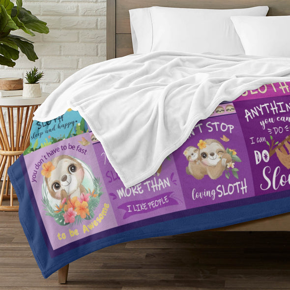 Sloth Blanket Gifts for Women Girls, Cozy Soft Sloths Throw Blanket for Men Kids Boys Christmas Birthday