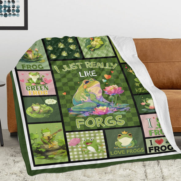 Frog Pattern Blanket Fleece Throw Blanket Super Soft Warm Gifts for Baby Girls Boys Kids Mom Grandma Room Decor