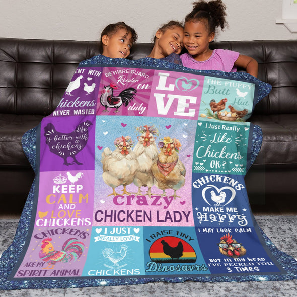 Chicken Pattern Blanket Fleece Throw Blanket Super Soft Warm Gifts for Baby Girls Boys Kids Mom Grandma Room Decor