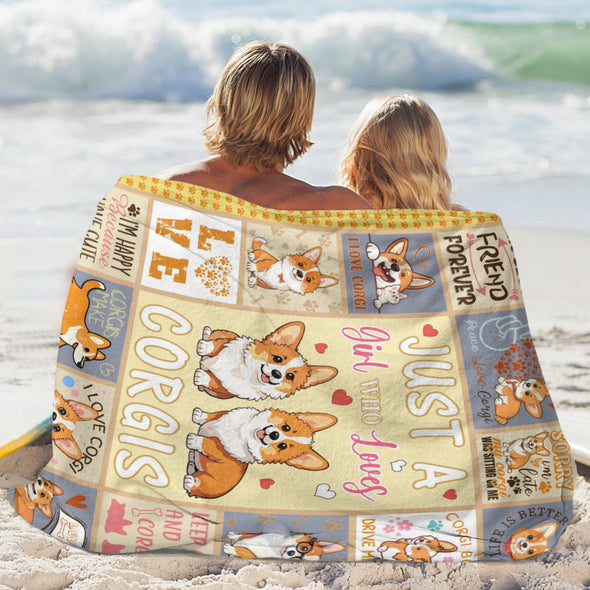 Corgi Blanket Fleece Throw Blanket Super Soft Warm Gifts for Baby Girls Boys Kids Mom Grandma Room Decor