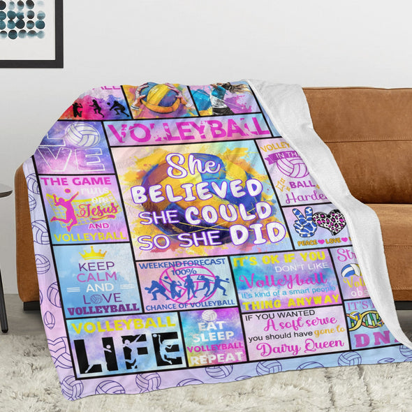 Volleyball Pattern Blanket Fleece Throw Blanket Super Soft Warm Gifts for Baby Girls Boys Kids Mom Grandma Room Decor