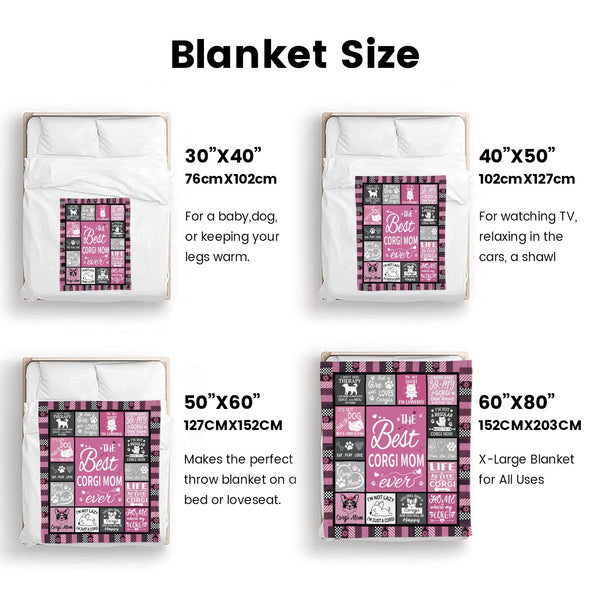 Corgi Blanket Fleece Throw Blanket Super Soft Warm Gifts for Baby Girls Boys Kids Mom Grandma Room Decor