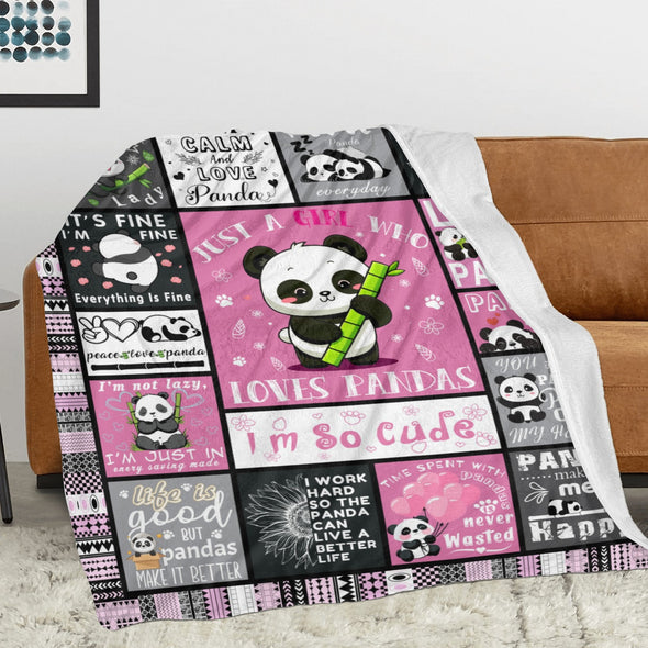 Panda Pattern Blanket Fleece Throw Blanket Super Soft Warm Gifts for Baby Girls Boys Kids Mom Grandma Room Decor