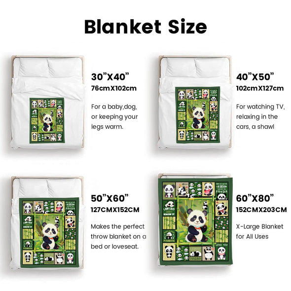 Panda Pattern Blanket Fleece Throw Blanket Super Soft Warm Gifts for Baby Girls Boys Kids Mom Grandma Room Decor