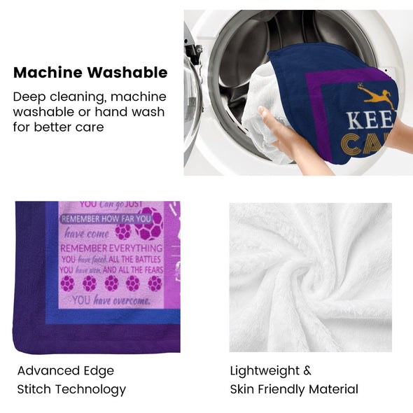 Soccer Blanket, Soccer Sports Themed Throw, Soft Nap Throw Blanket for Home Boys Girls Women Men Soccer Lovers Gifts