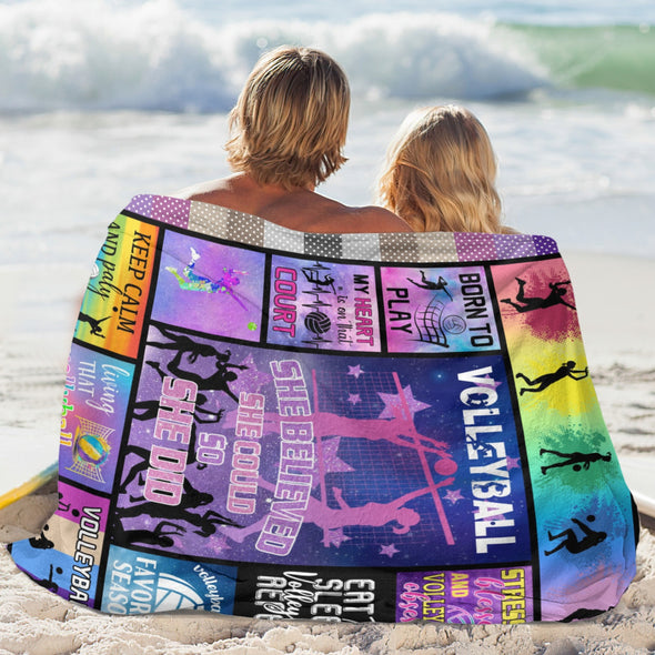 Volleyball Pattern Blanket Fleece Throw Blanket Super Soft Warm Gifts for Baby Girls Boys Kids Mom Grandma Room Decor