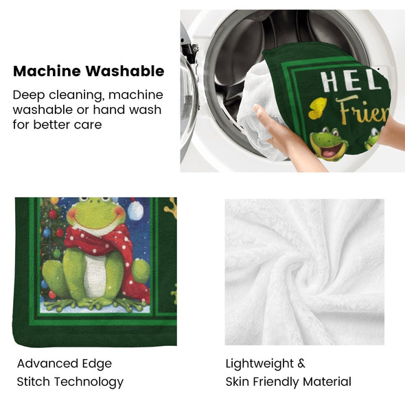 Frog Pattern Blanket Fleece Throw Blanket Super Soft Warm Gifts for Baby Girls Boys Kids Mom Grandma Room Decor